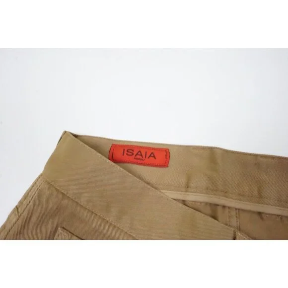 Isaia Sportivo Khaki Brown Twill Cotton Blend Pants Sz 48R BRAND NEW W TAGS